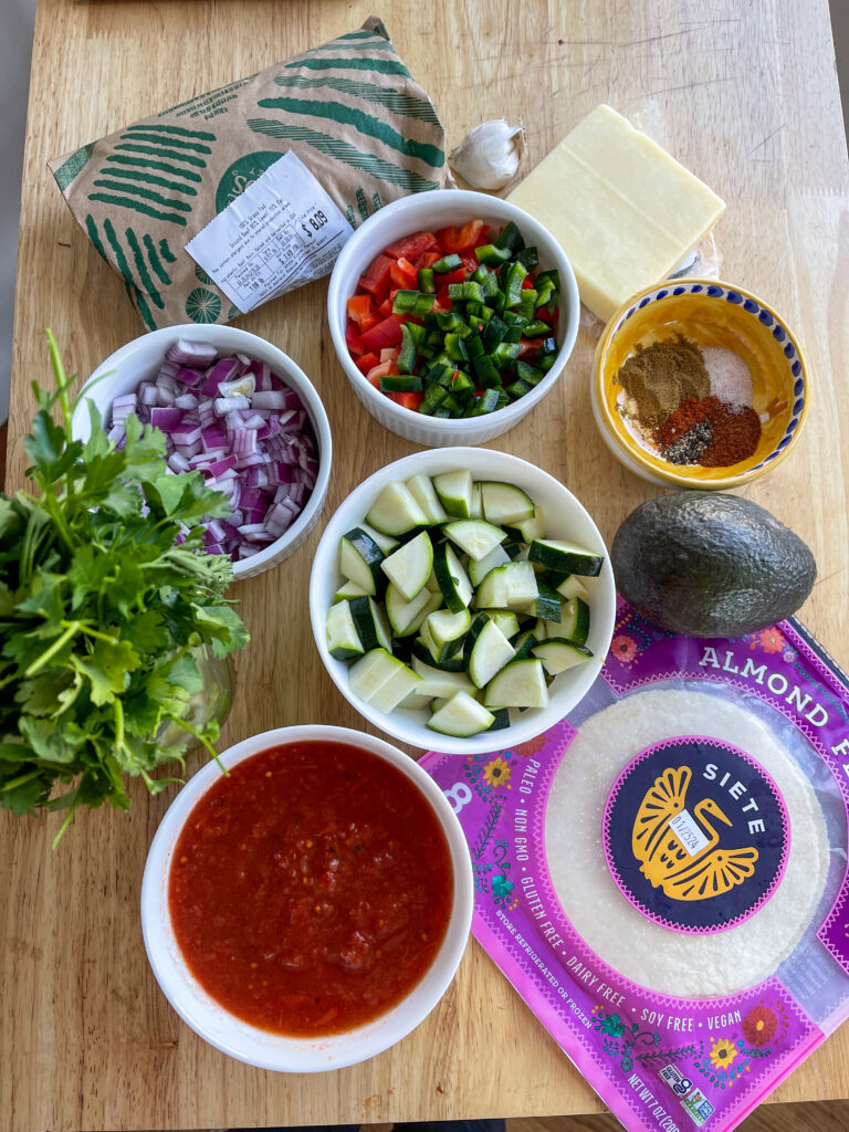 Ingredients for skillet enchiladas