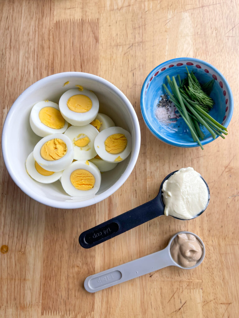 Ingredients for egg salad