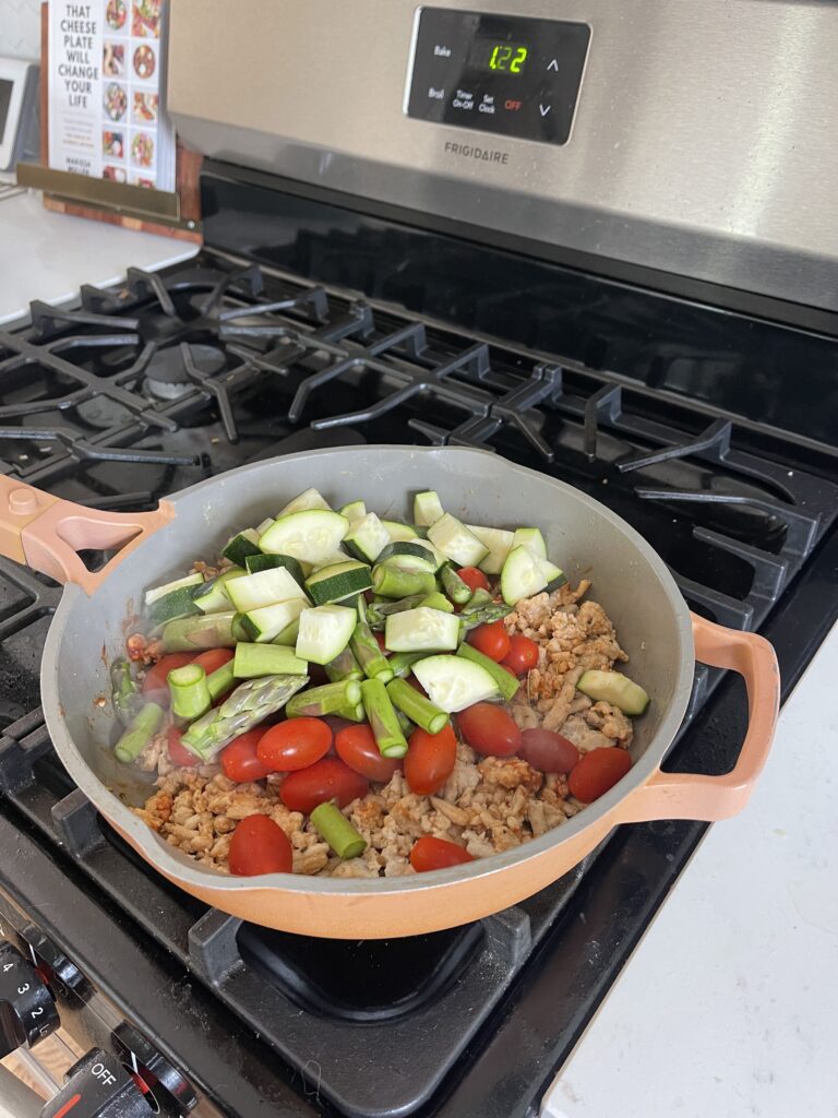 veggies in skillet