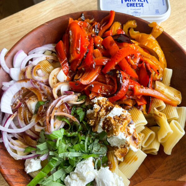 Roasted Red Pepper Pasta Salad - Happy Balanced Life