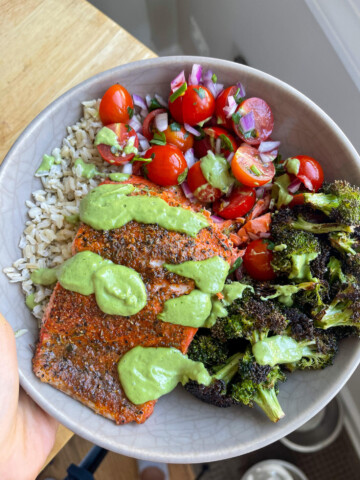 Salmon grain bowl