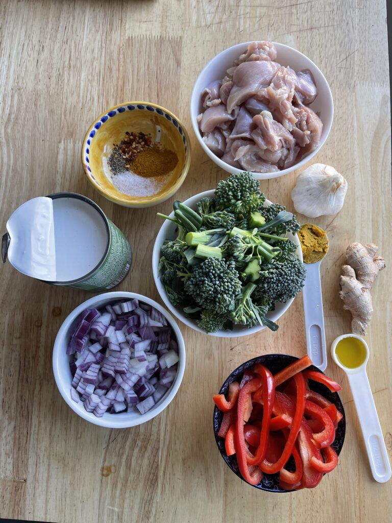 Ingredients for lemongrass chicken curry