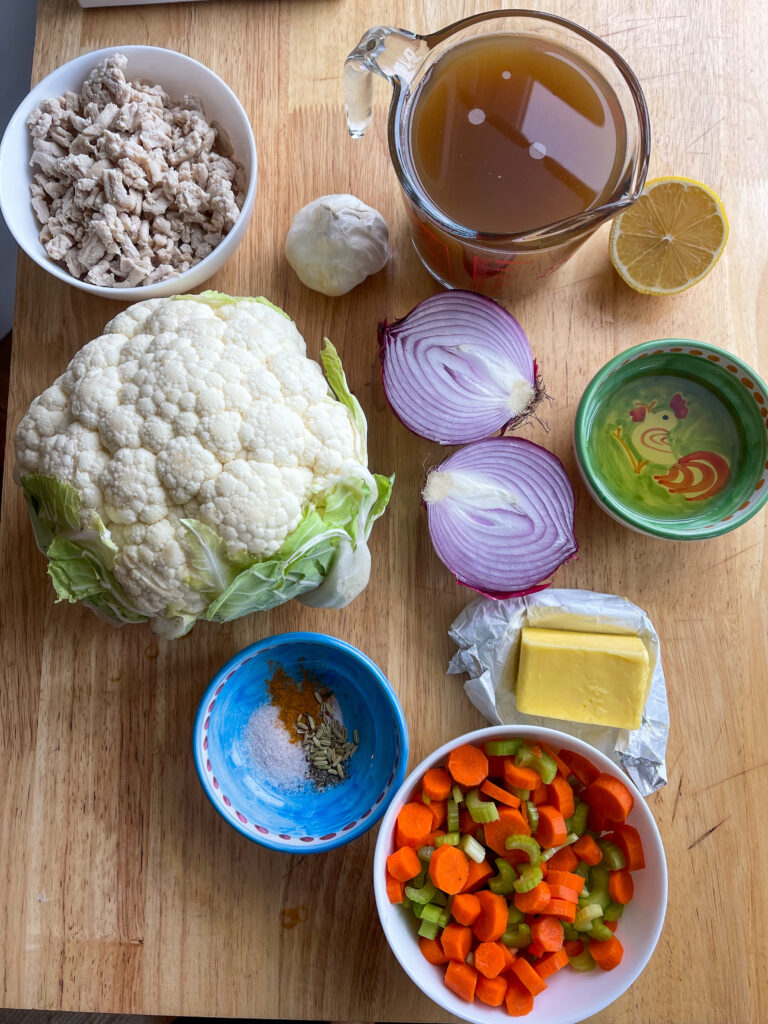 Ingredients for ground turkey soup