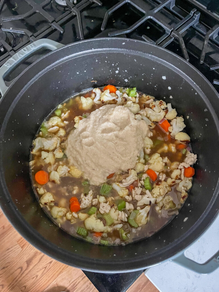 Cauliflower cream in soup