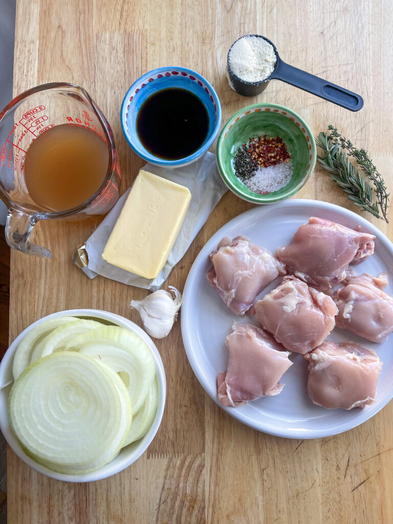 Ingredients for french onion chicken