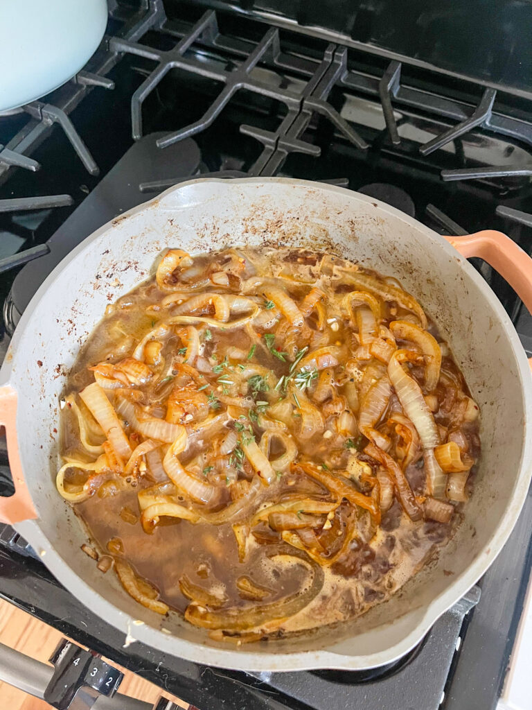 Caramelized onions and seasonings