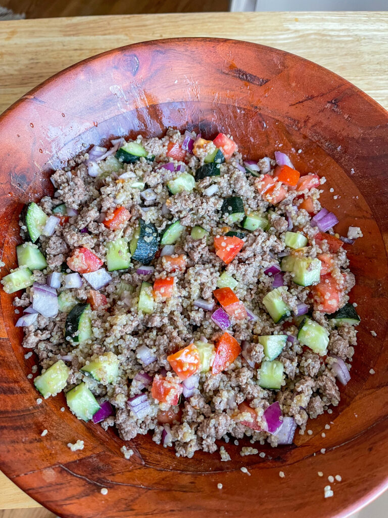 Tossed crispy quinoa salad