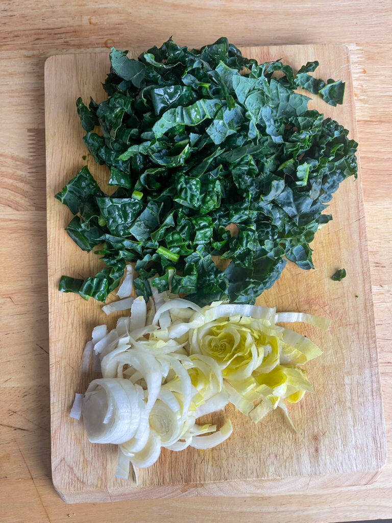 Kale and endive for salad