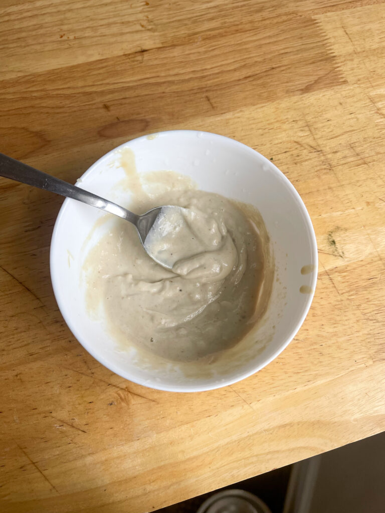 Creamy tahini dressing for salad