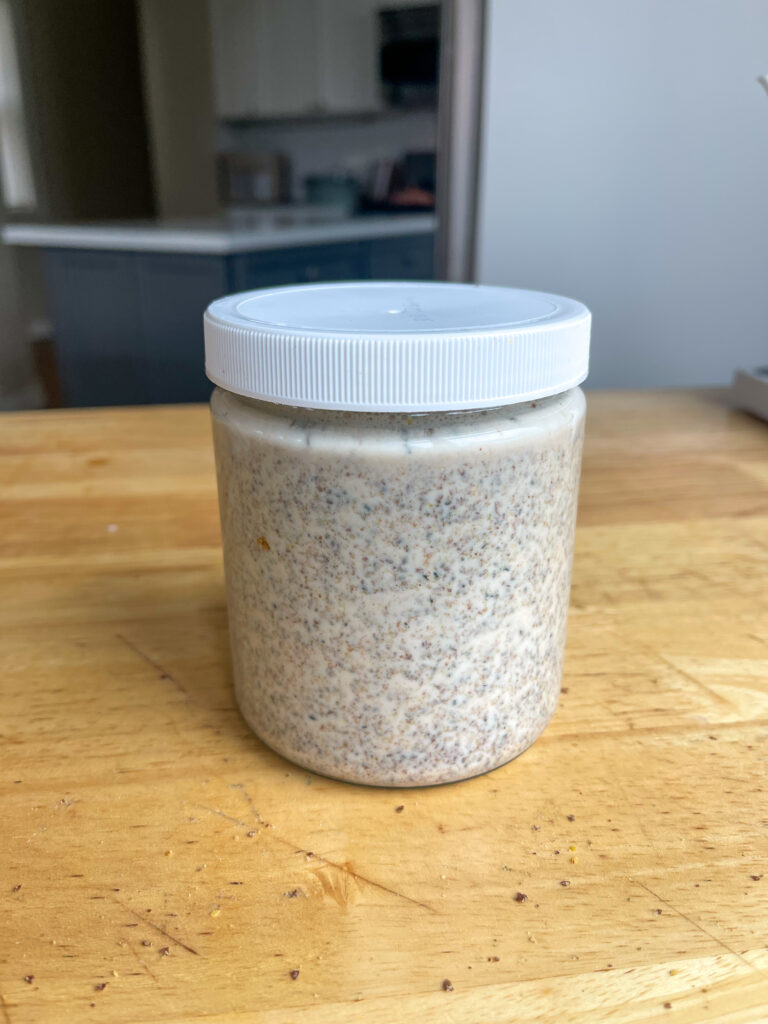 Jar of paleo overnight oats