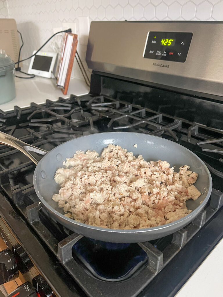 Cooked ground chicken