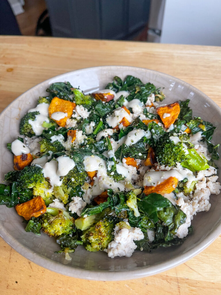 Chicken sweet potato bowl