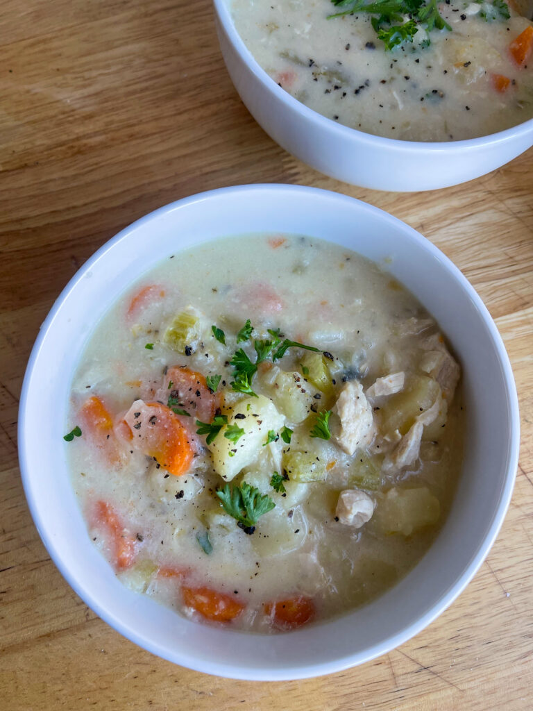 Instant pot chicken pot pie soup