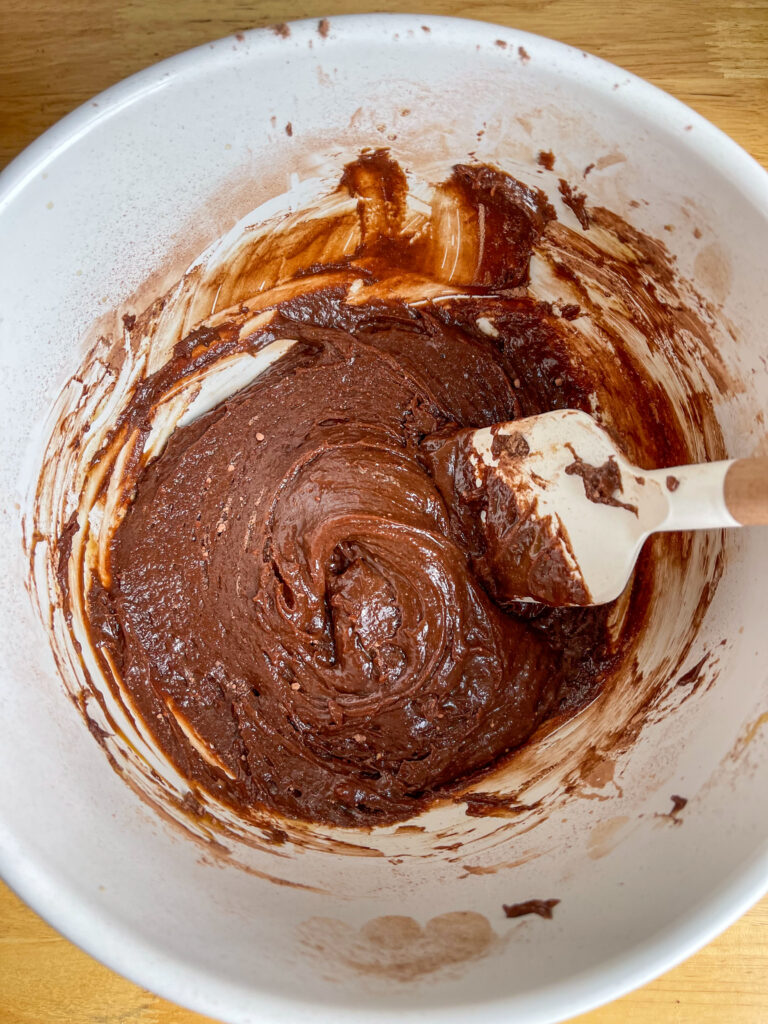 Macadamia nut brownie batter