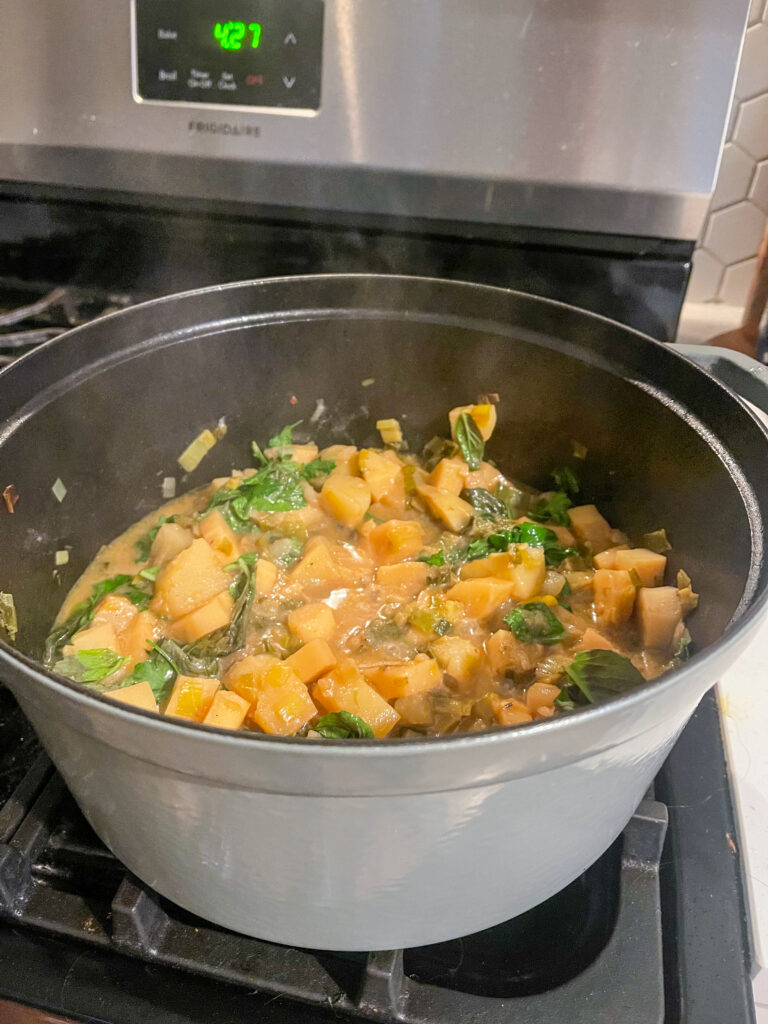 Potato parsnip leek soup