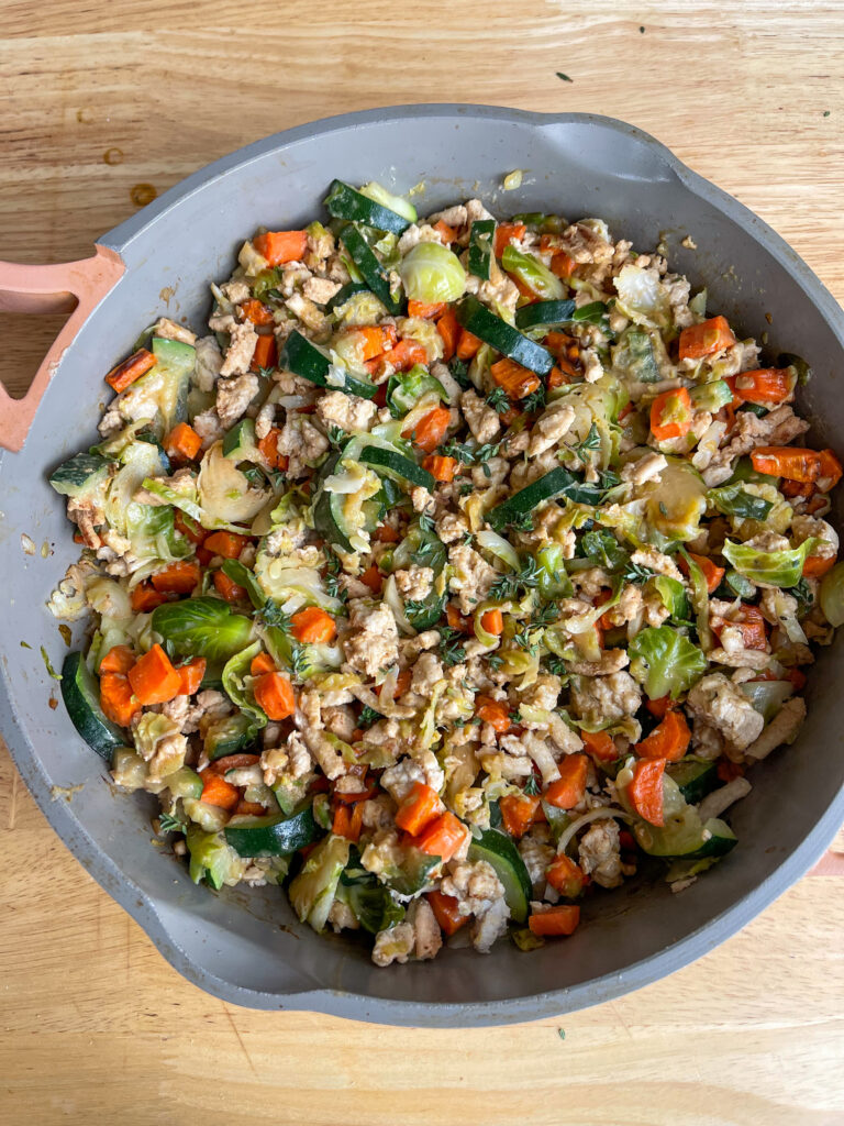 Ground turkey veggie skillet