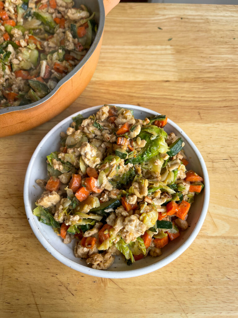 Ground turkey veggie skillet