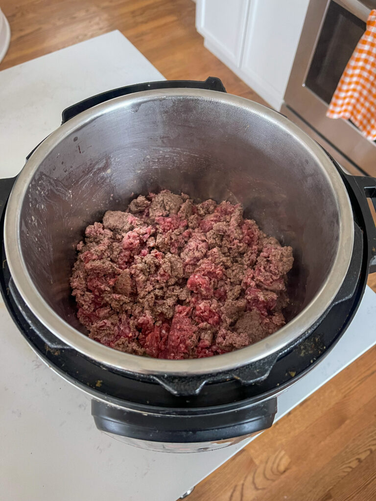 Cooking ground bison