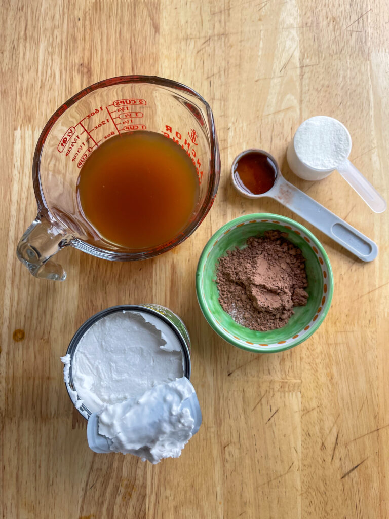 Ingredients for bone broth hot chocolate