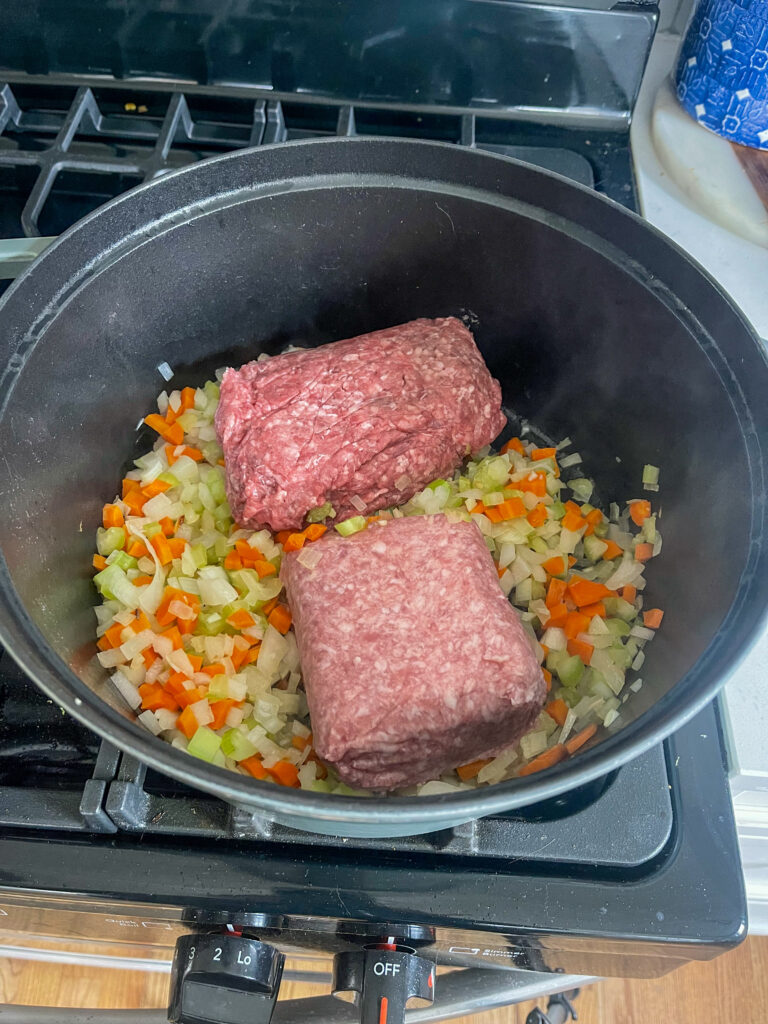 Meat in pot