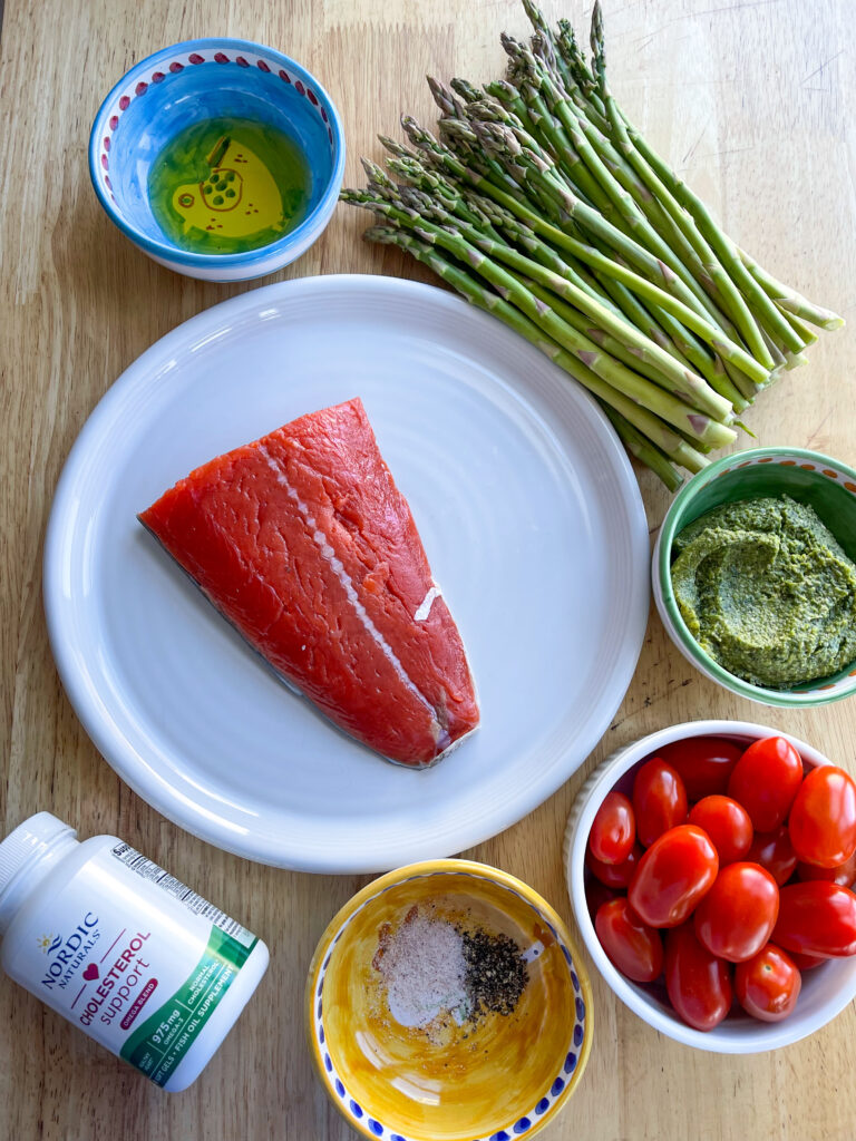 Ingredients for pesto salmon