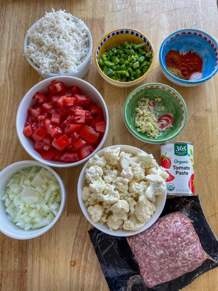 Ingredients for gluten free spanish rice