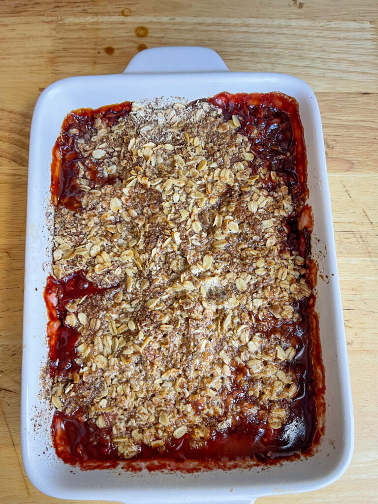 Gluten free strawberry rhubarb crisp