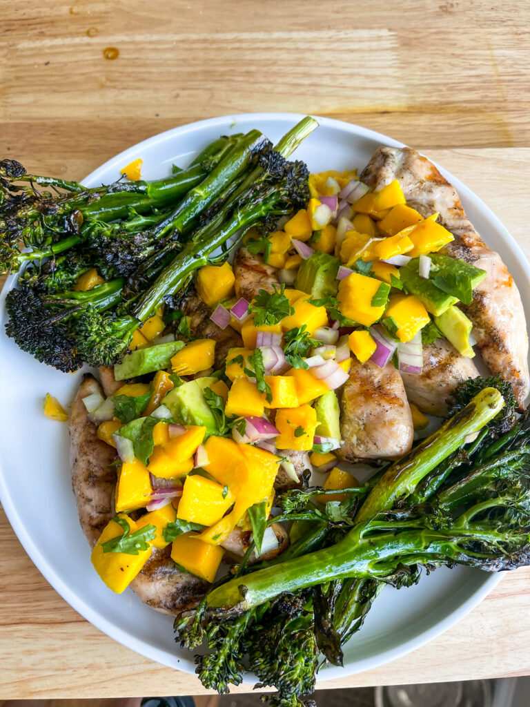 Grilled mango chicken