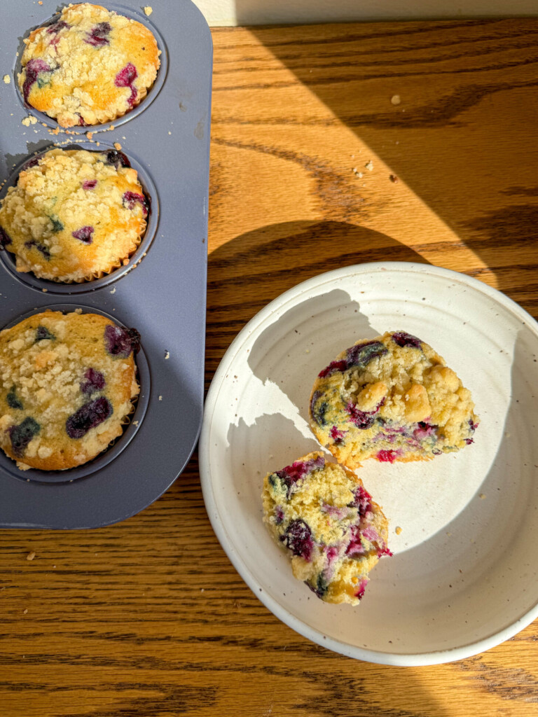 sourdough blueberry muffins