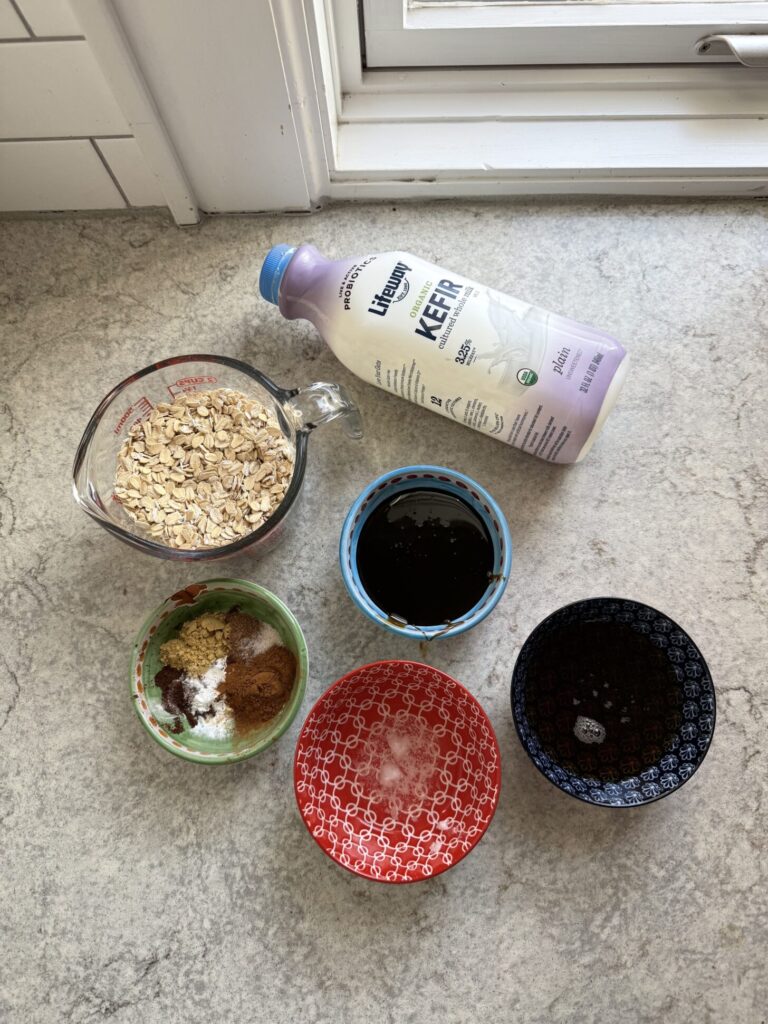 ingredients for gingerbread baked oatmeal
